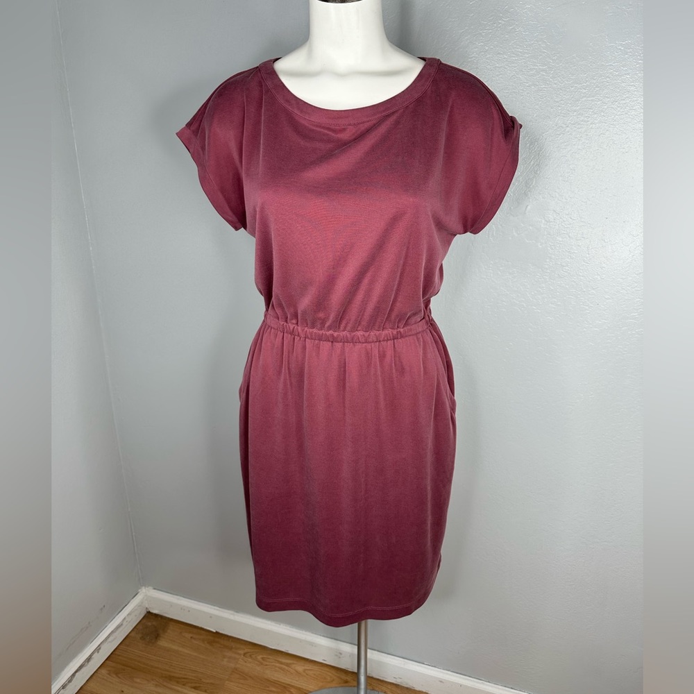 SOLD Cynthia Rowley Pink Short Sleeve Elastic Waist Casual Dress w/ Pockets Med